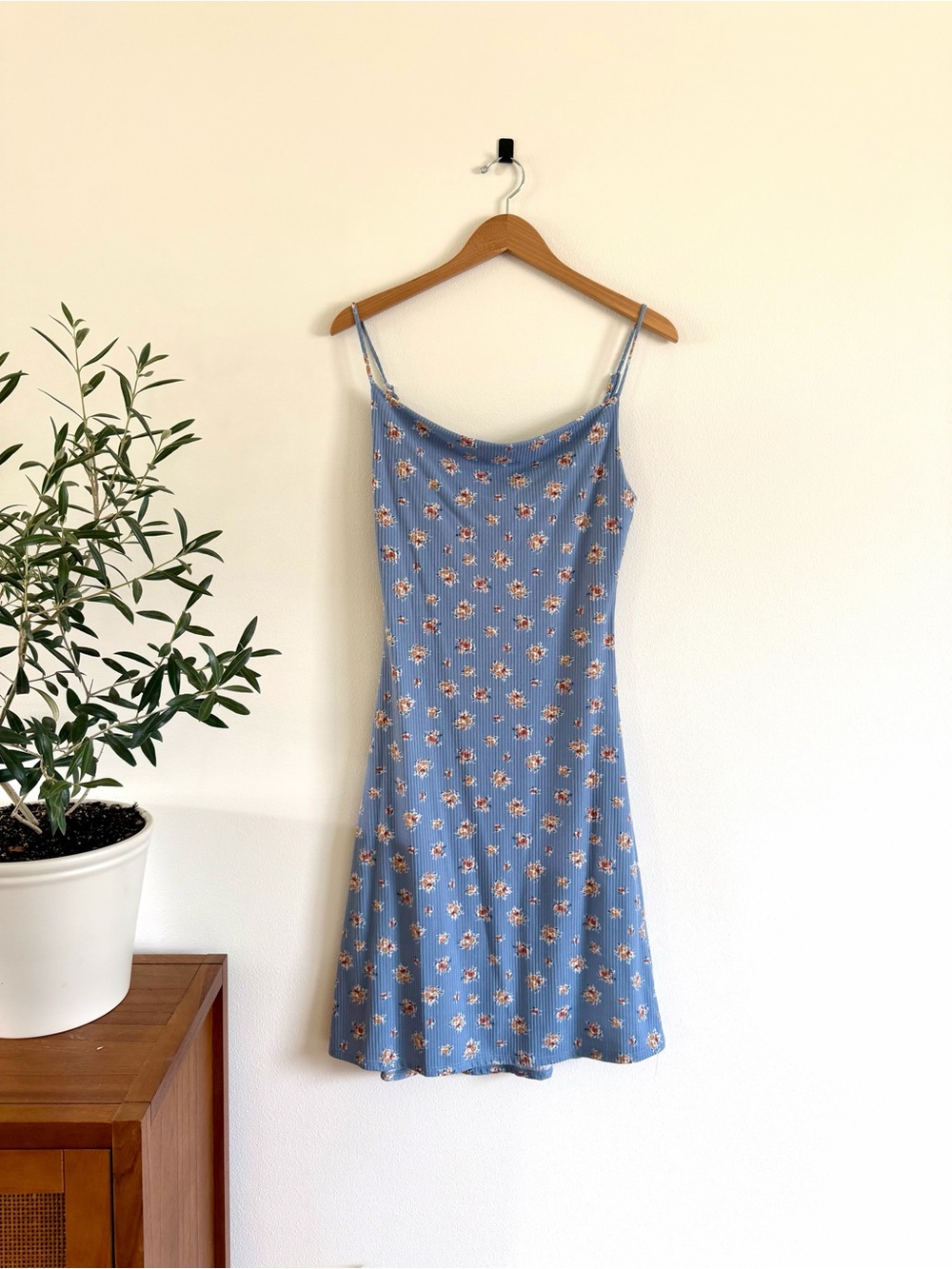 Velvet Torch Blue Floral Midi Slip Dress